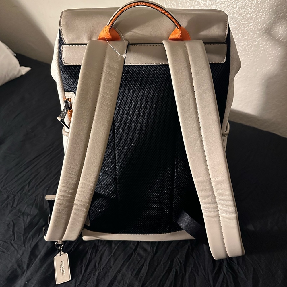 Coach Men's Gray and Orange Backpack - Picture 3 of 10